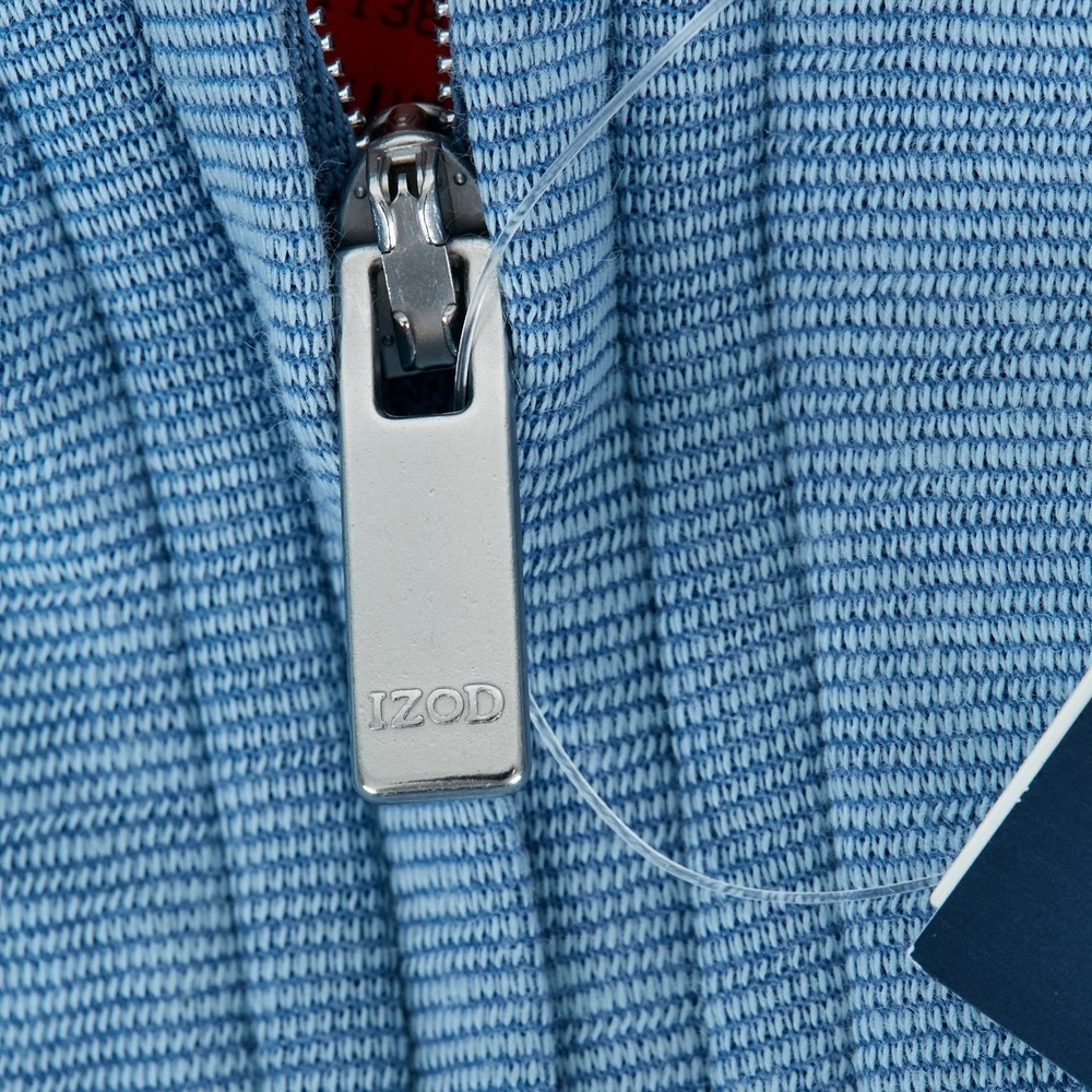 IZOD Pullover Mens XXL Chambray Blue Quarter Zip Comfort Performance Cott Blend - Picture 8 of 15